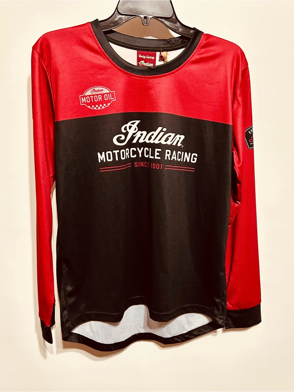Indian Motorcycle Racing Women's Long Sleeve Tee - Red/Black